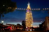 The Lemoore Christmas Tree lights up the downtown.